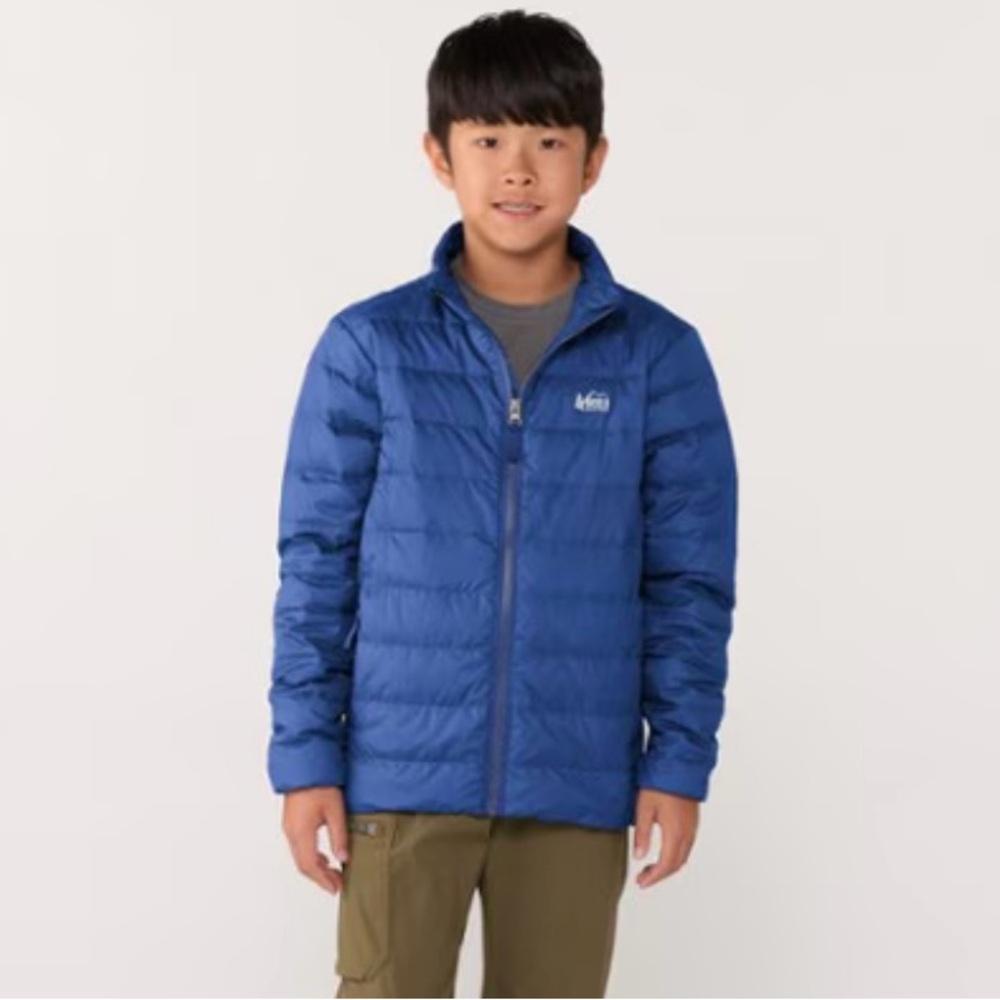 REI CO-OP Kid’s Packable Puffer Winter Jacket / Blue / Size: XL (18)